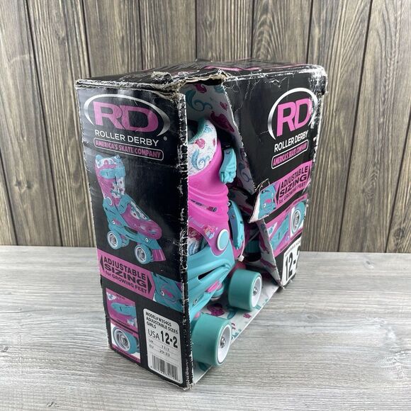 Roller Derby Girls Skates Size 12-2 (Adjustable Sizes) Mermaid Pink Green - Picture 2 of 16